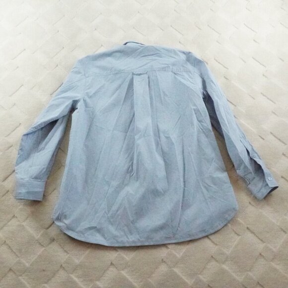 Athleta Oversized Poplin Top Womens XXS Blue Preppy Casual - Picture 11 of 12